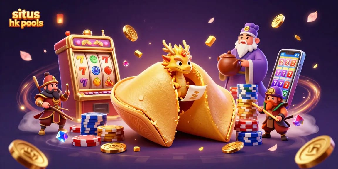 Taruhan strategis di situs hk pools dengan simbol keberuntungan dan kepingan emas