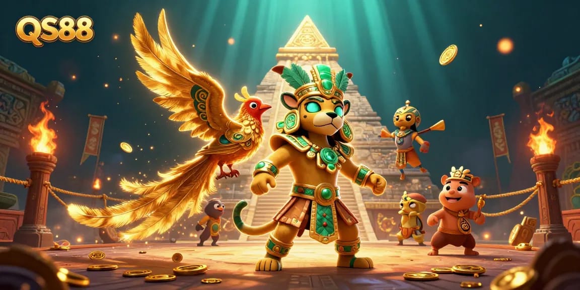 Experience exciting gameplay at QS88 with vibrant colors and dynamic character interaction in a thrilling casino setting.