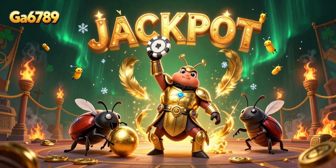 Experience the exhilarating Ga6789 action with a 3D beetle champion in a thrilling gambling arena.