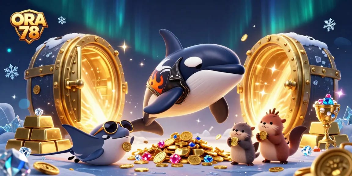 ORA 78 menghadirkan kasino online dengan orca, pari, dan berang-berang yang berkilauan.