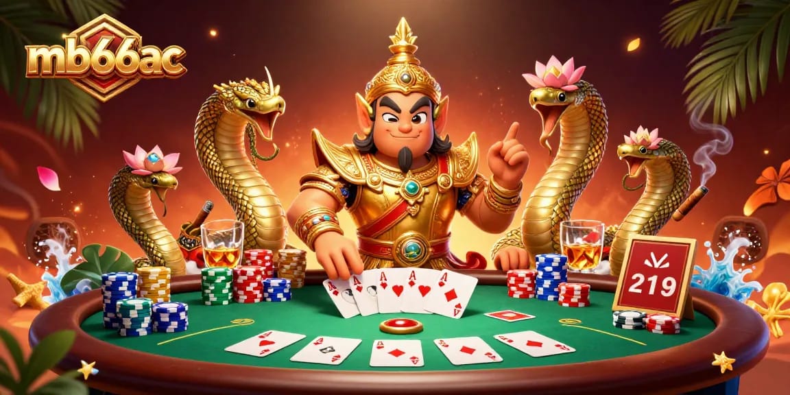 Engage in exciting poker action with mb66ac's vibrant 3D casino illustration featuring unique characters.