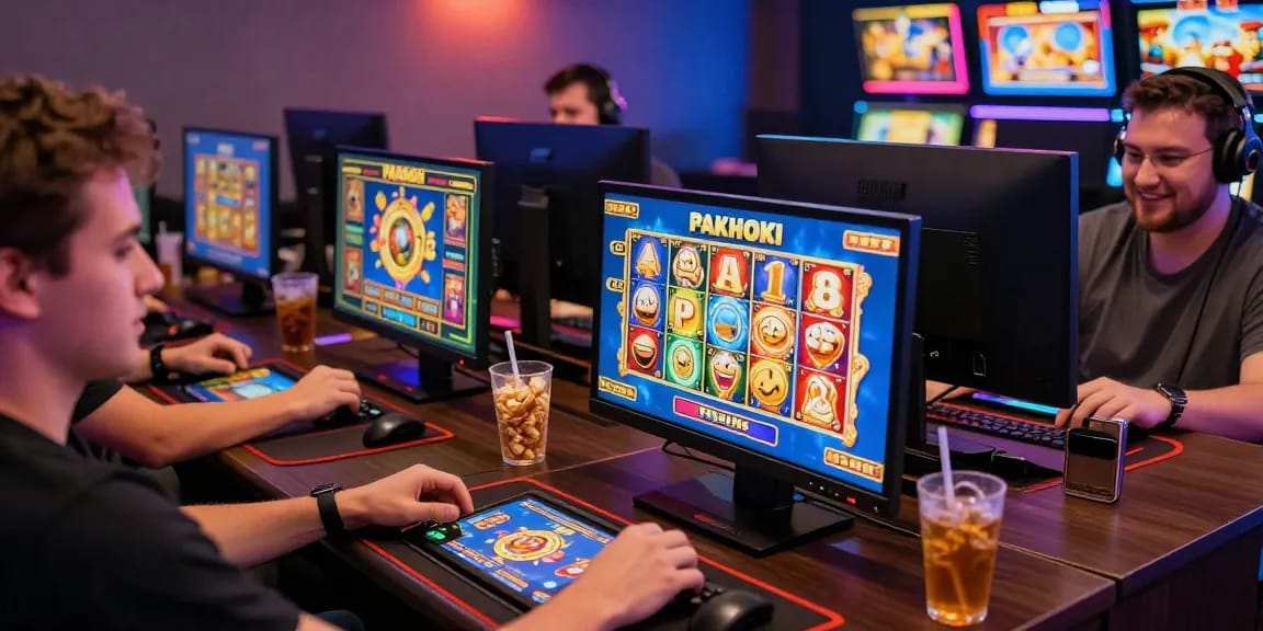 Players enjoying RTP PAKHOKI slot games in an engaging online gaming atmosphere.