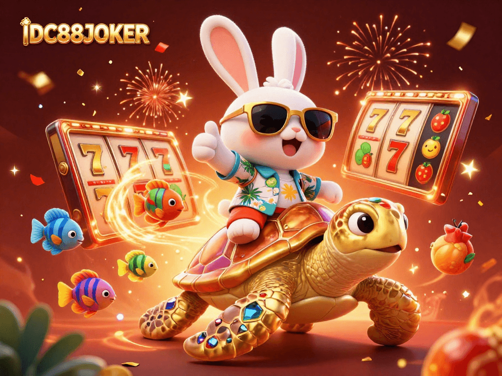 Engage with thrilling slot adventures at IDC88JOKER with vibrant characters and casino elements.