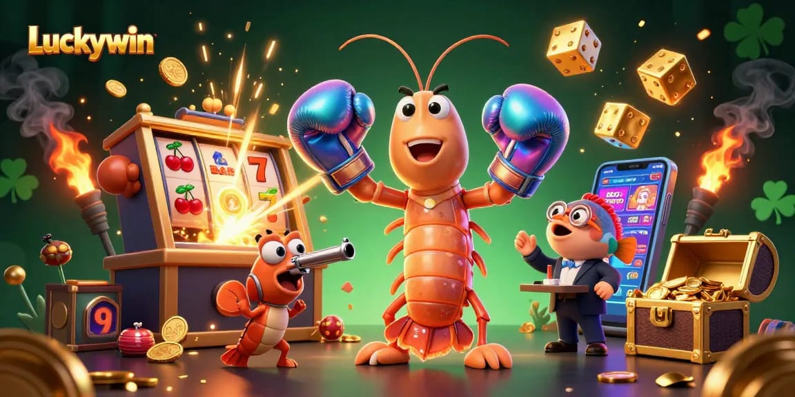 Luckywin: Experience explosive jackpots with vibrant slot games and colorful characters.