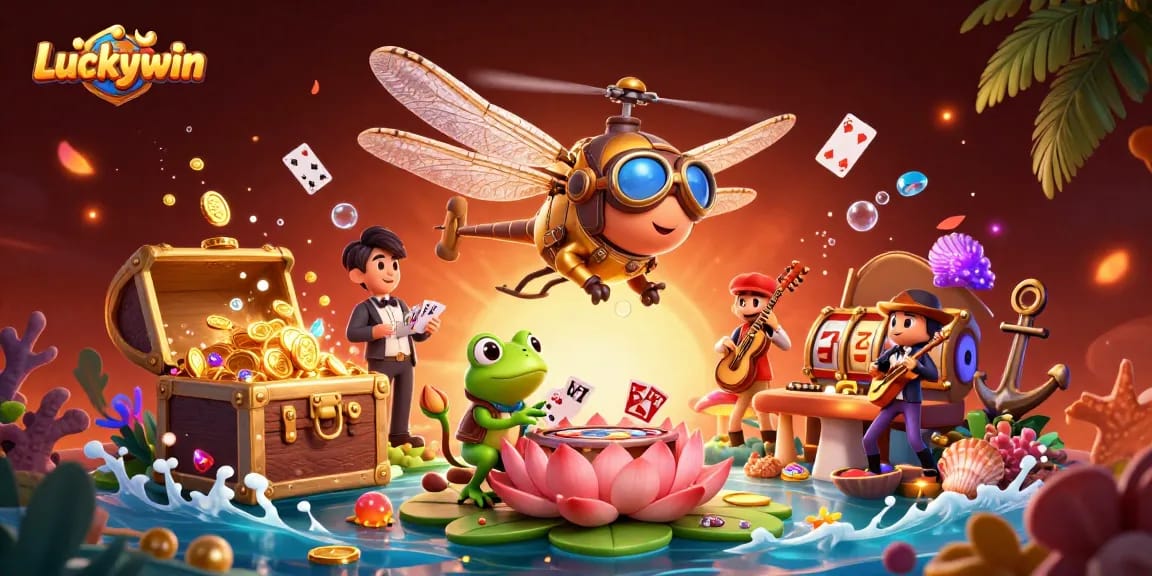 Experience thrilling Luckywin casino action with colorful characters and dynamic gaming elements.