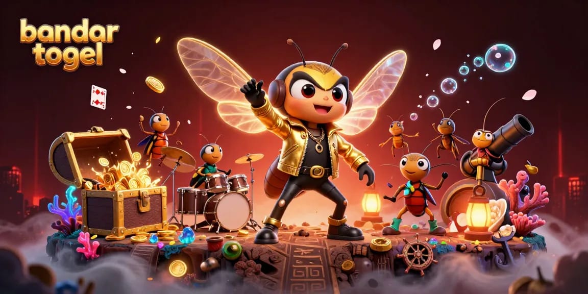 Experience the excitement of bandar togel with dazzling casino elements in this vibrant 3D illustration.