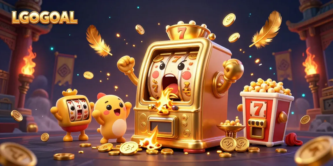Experience the joy of winning at LGOGOAL with cartoon slot machines celebrating a jackpot