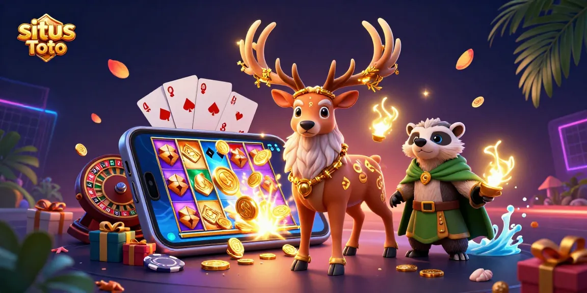 Experience thrilling gameplay on situs Toto with 3D illustrations of captivating characters and slot games.