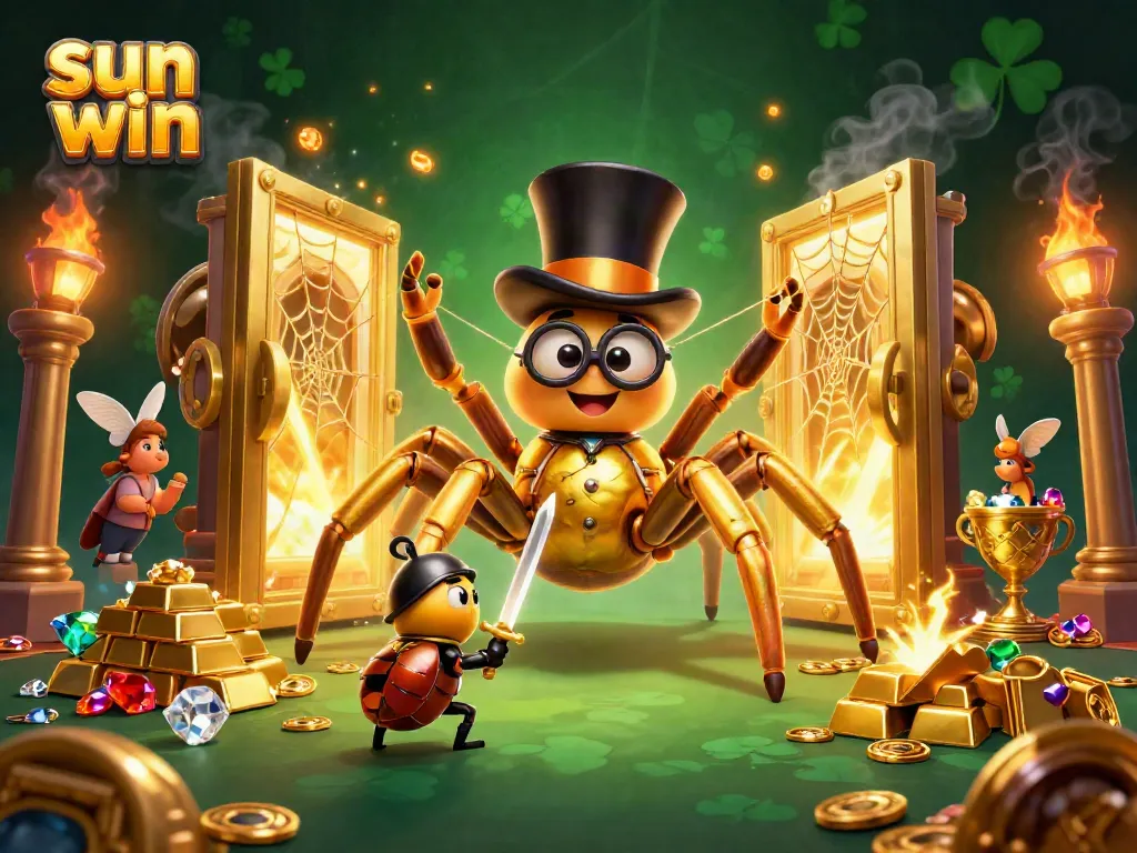 Experience the thrill of sun win with unique characters in a vibrant casino-themed scene.