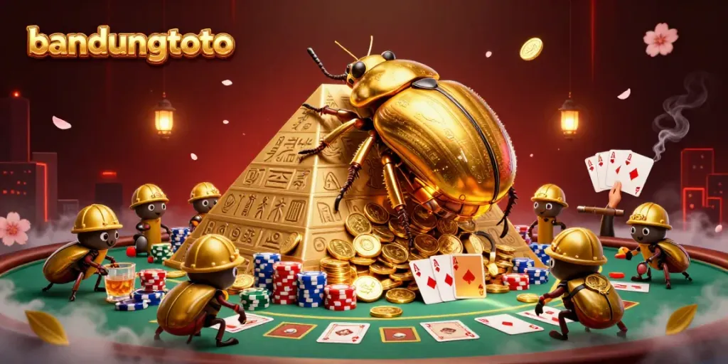 Experience thrilling gameplay with bandungtoto's unique golden beetle adventure in an elaborate casino scene.