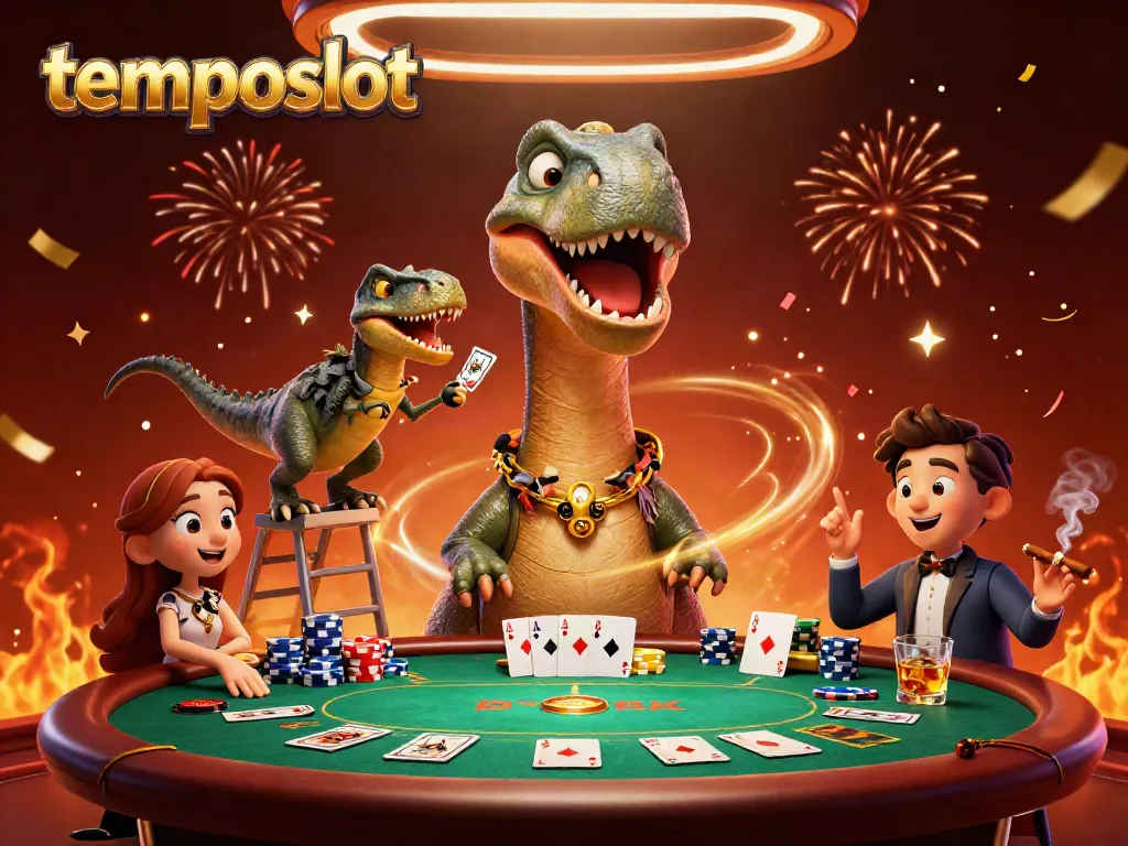 Experience the thrilling ambiance of tempi slot gaming with vibrant characters and casino elements.
