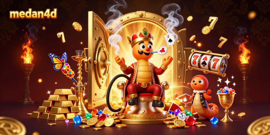 Gambarkan pengalaman bermain medan4d secara mendebarkan dalam ilustrasi kasino 3D yang kaya detail.