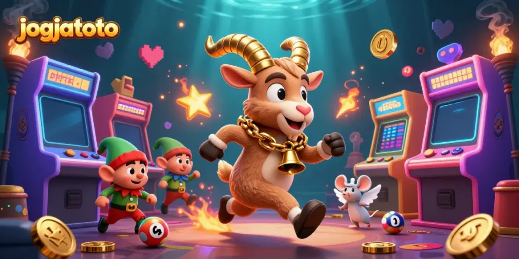 Engage in thrilling lottery games at jogjatoto with Krampus, an angel mouse, and mischievous elf gremlins.