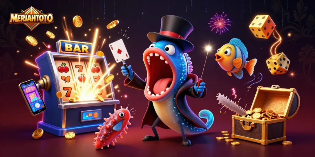 MERIAHTOTO hadir dengan ilustrasi kasino bawah laut yang memukau dan penuh warna.
