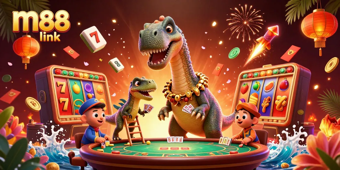 Menangkan peluang di m88 link dengan kasino interaktif dan slot menampilkan jackpot serta karakter lucu.