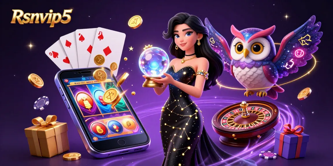 Terlibatlah dengan pengalaman permainan slot Rsnvip5 yang berwarna-warni yang menampilkan seorang wanita mistis dan seekor burung hantu