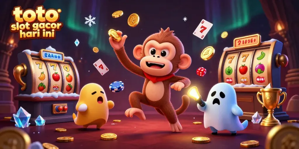 Menangkan jackpot dengan toto slot gacor hari ini, ilustrasi kasino yang penuh warna dan menarik.