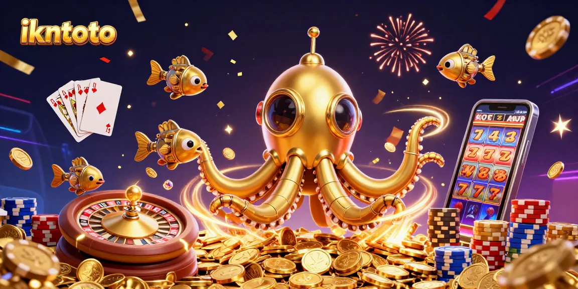 Engage with ikntoto's exhilarating gaming experience through vibrant casino scenes filled with golden treasures.