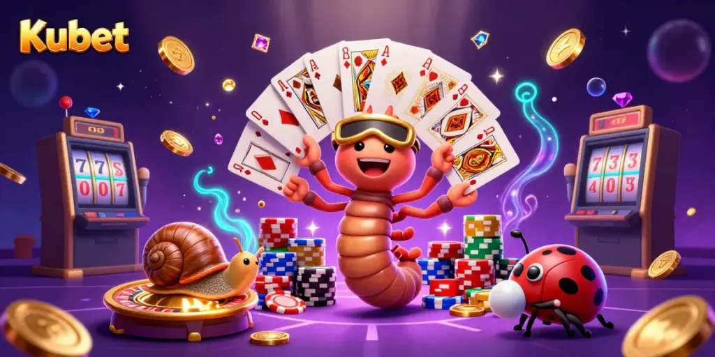 Kubet casino dealer showcases excitement with vibrant 3D characters and rich gaming elements.
