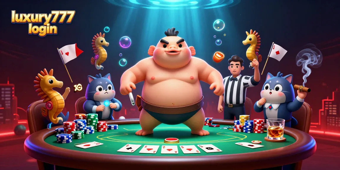 Engage with luxury777 login in this lively underwater poker scene with immersive details.