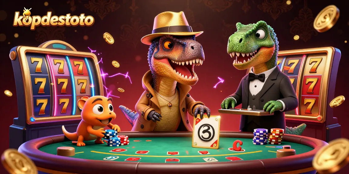 Experience the thrill of kopdestoto with a playful velociraptor counter and dynamic casino action.