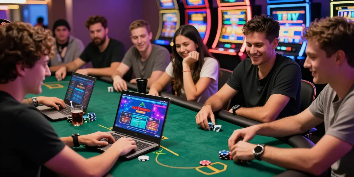 DewaPoker players enjoying poker and slots in an exciting online gaming environment.