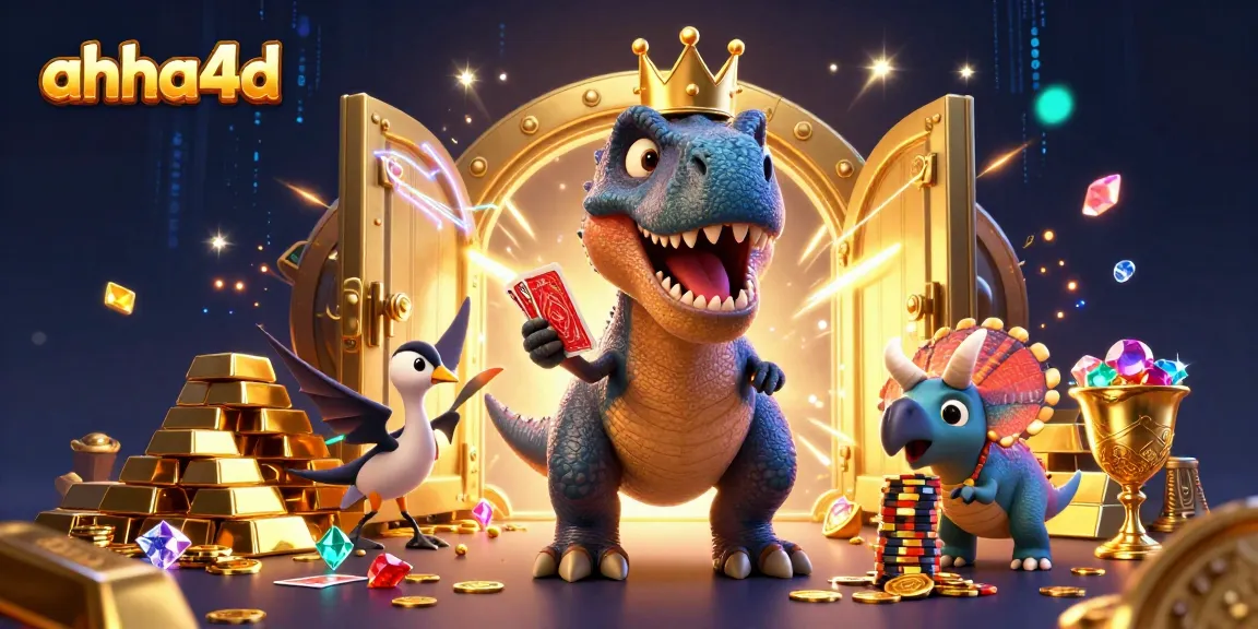 Play exciting games at ahha4d with friends as characters and treasure surround a dynamic casino scene