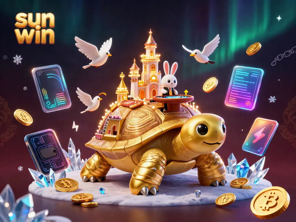 Experience exhilarating games at sun win's casino oasis with a golden tortoise and rabbit dealer.