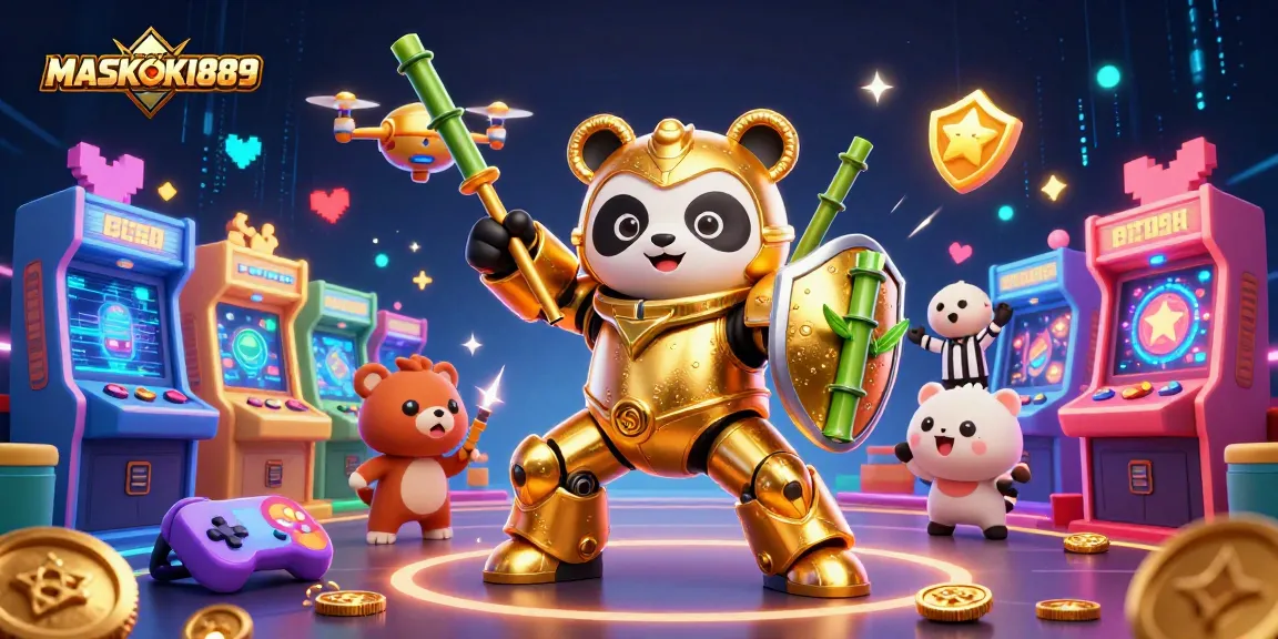 Join the thrilling action at MASKOKI889 with vibrant arcade games and dynamic gaming elements!