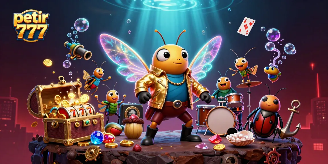 Experience petir 777 with an electric rock star and dynamic casino elements in this vibrant scene.