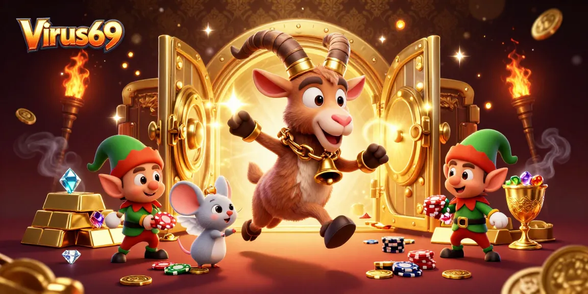Experience thrilling gameplay at Virus69 with lively characters in a dynamic casino atmosphere.