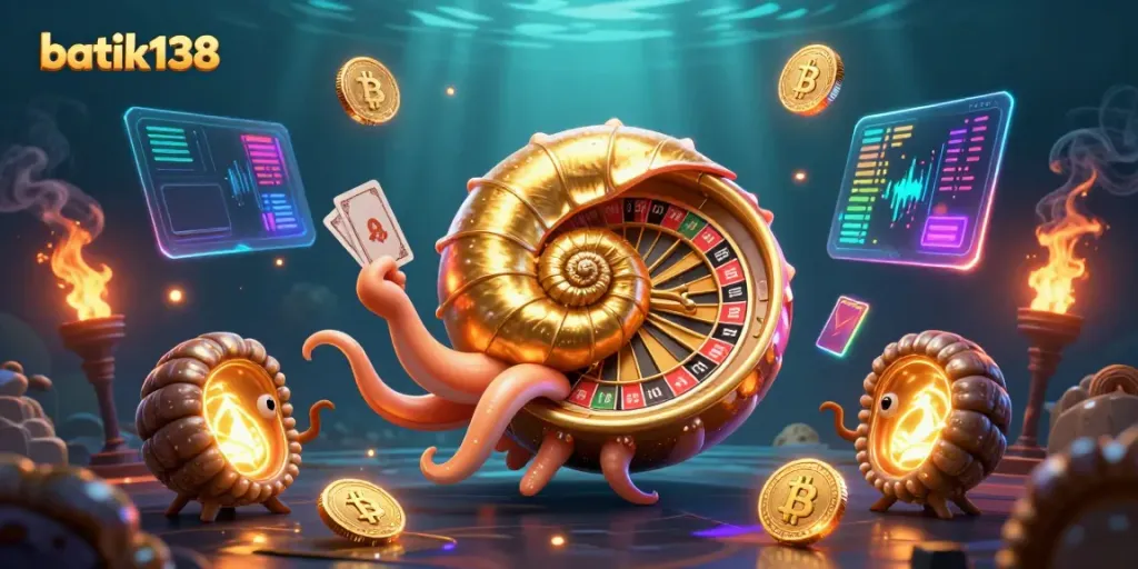 Gambaran permainan di batik138 dengan nautilus dan simbol permainan.