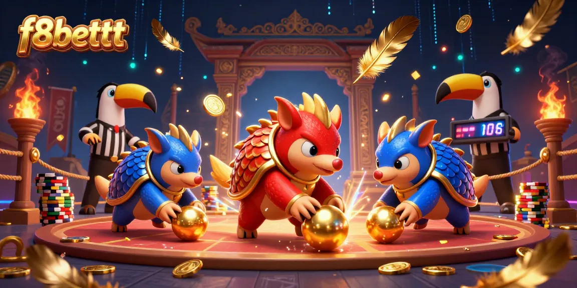 Engage in thrilling gameplay with f8bettt as rival pangolins battle through golden poker chips.