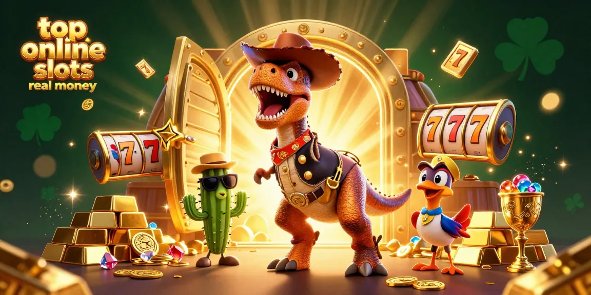 Experience the thrill of top online slots real money with our vibrant 3D illustration featuring exciting casino elements.