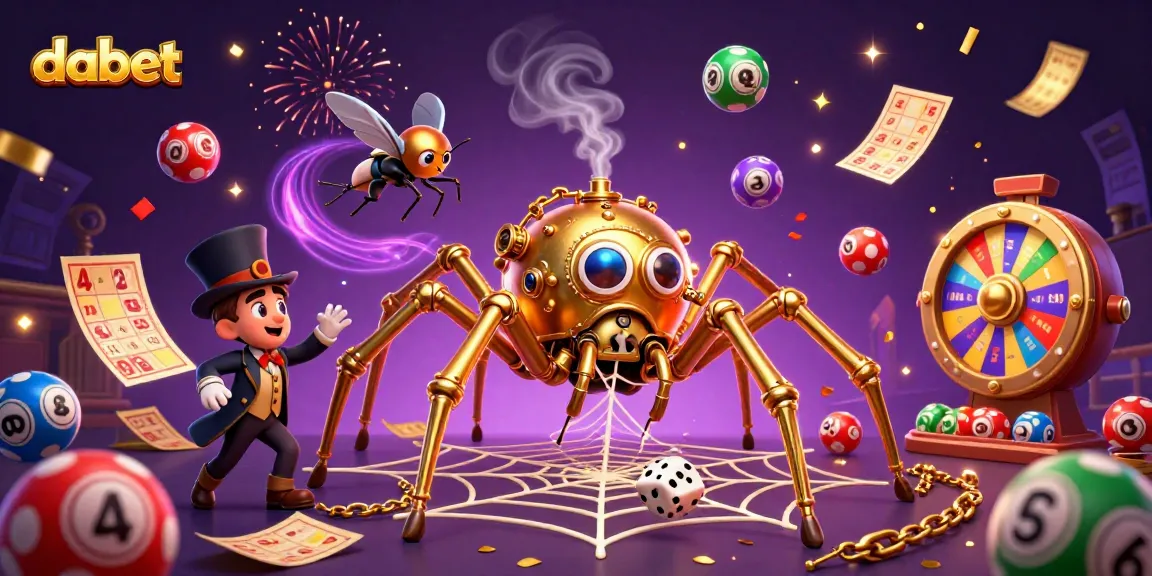 Experience thrilling gameplay at dabet with colorful elements and dynamic lottery themes in a captivating casino illustration.
