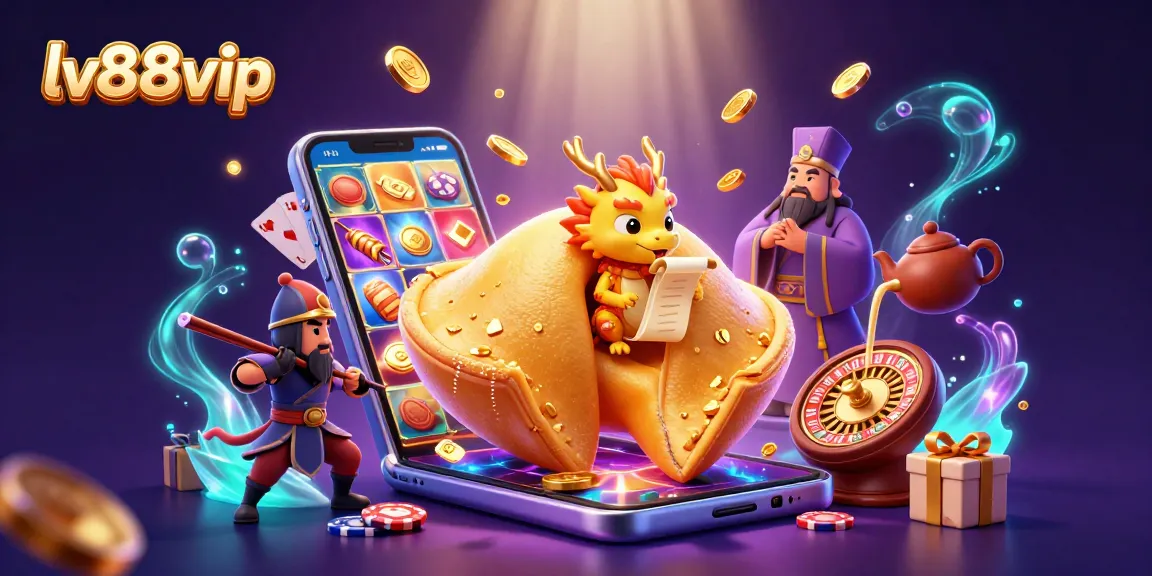 Experience the thrilling world of lv88vip with a vibrant 3D scene showcasing playful casino-themed characters and games.