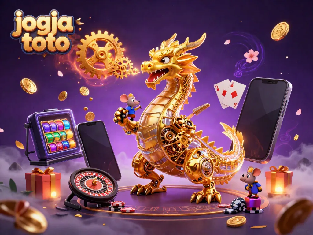 Experience thrilling excitement at jogja toto with a vibrant 3D casino scene filled with dynamic gaming elements.
