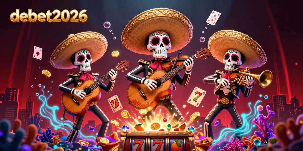 Experience thrilling gameplay with debet2026 as a lively mariachi band plays amidst glowing casino elements.