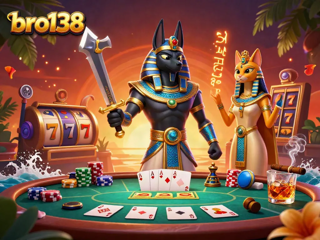 Engage with bro138's thrilling gaming world as Anubis and Bastet introduce a dynamic casino experience.