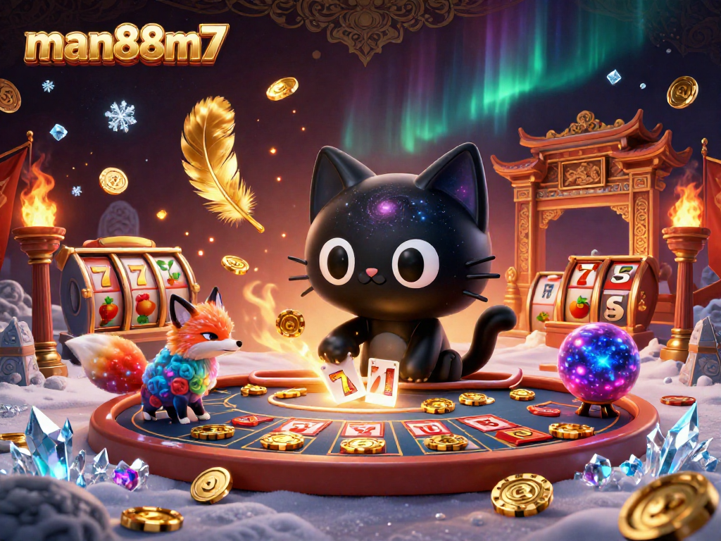 Engage in vibrant cosmic gameplay at man88m7 as the black hole cat pulls in golden chips, surrounded by jackpot thrills.
