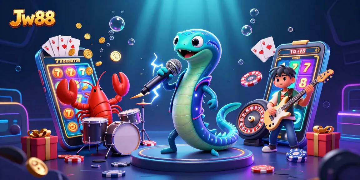 Engage in vibrant slot gaming with Jw 88 featuring electric eel DJ in dynamic underwater casino.