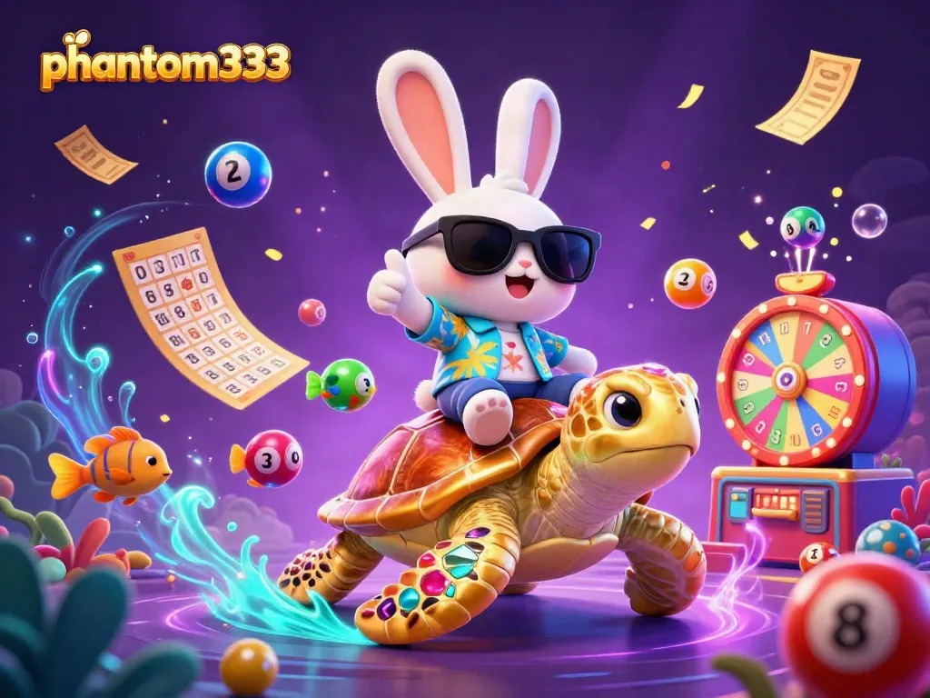 Experience the excitement of gambling with phantom333 in this vibrant 3D casino illustration.