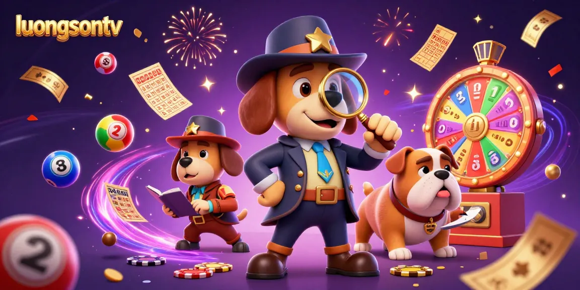 Experience thrilling gambling action with Luongsontv's vibrant 3D scene of detective-themed lottery fun.
