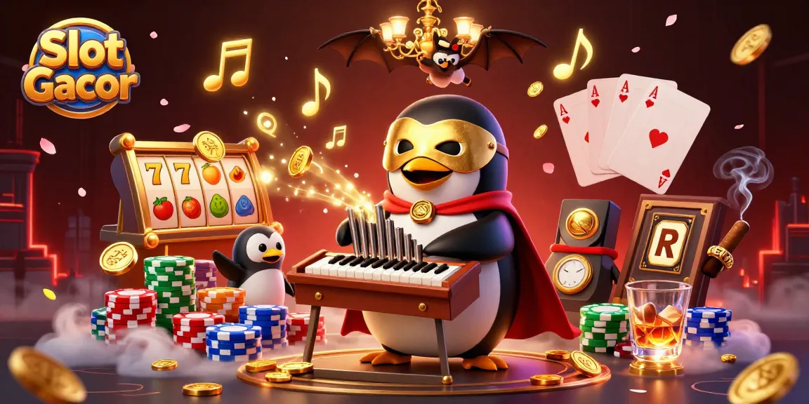 Mainkan Slot Gacor dengan slot reel yang memancarkan simbol keberuntungan dan koin emas.