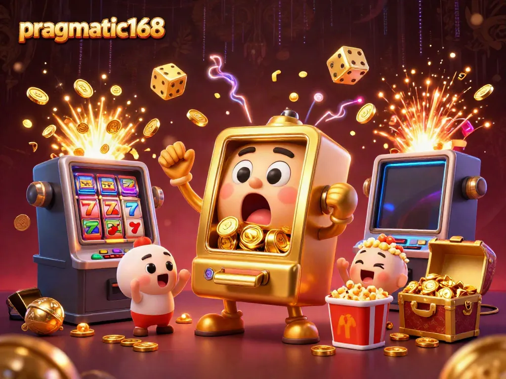 Experience the excitement of winning with pragmatic168 as golden coins burst from a lively slot machine.