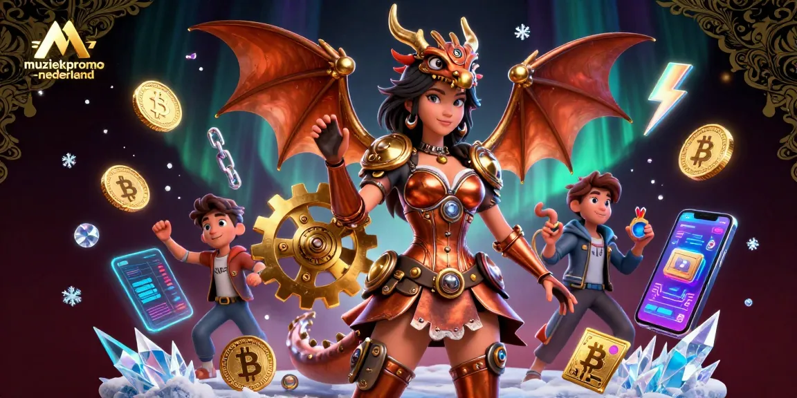 Engage with muziekpromo-nederland's vibrant casino experience featuring a steampunk woman and dragon.