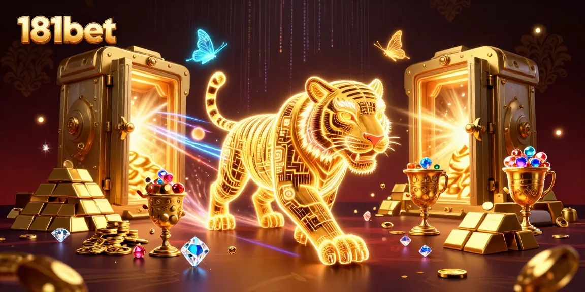 Engage in rich, immersive gaming experiences with 181bet's vibrant casino landscape featuring neon characters and sparkling treasures.