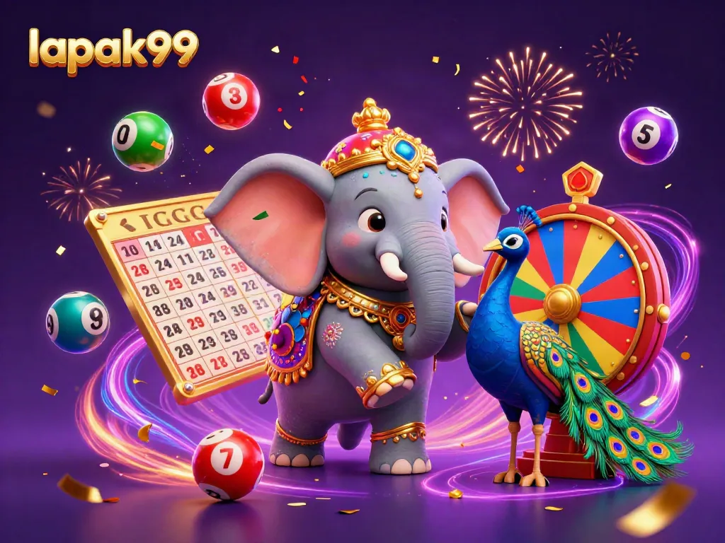 Experience thrilling gameplay with lapak99, illustrated with vibrant lottery elements and a festive atmosphere.