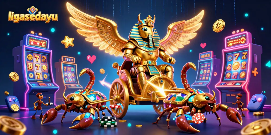 Gandakan peluang menang di ligasedayu dengan simbol jackpot dan mesin slot dalam ilustrasi kasinonya.