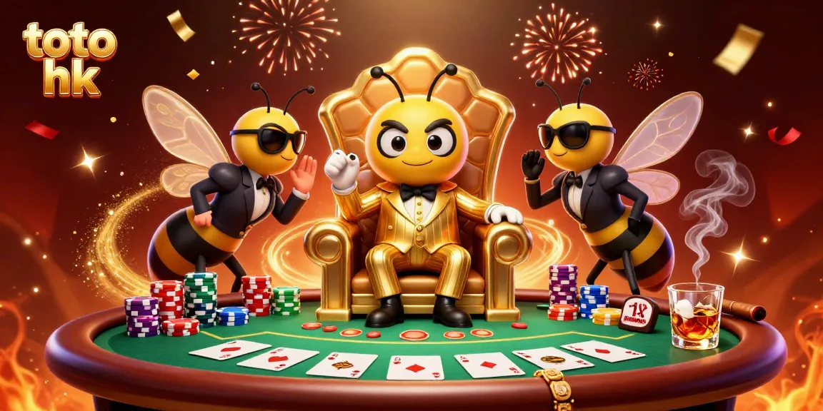 Menang di toto hk dengan ilustrasi kasino penuh warna yang menggambarkan raja serangga.